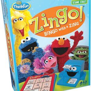 ZINGO Sesame Street BNIP Bingo with a Zing ThinkFun Ages 4+ DAMAGED BOX